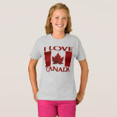 T-shirt I Love Canada Souvenir de l'enfant Chemise (Devant entier)