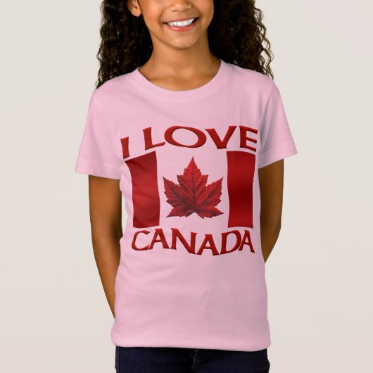 T-Shirt I Love Canada Souvenir d'enfant Chemise de fête du (Devant)