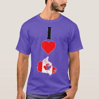 T-shirt I Love Canada Vertical I Heart Country Carte