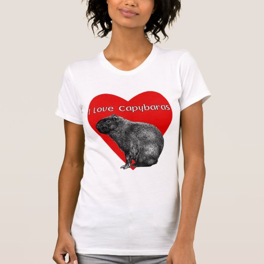 T-shirt I Love Capybaras Tee de base femmes Capybaras (Devant)