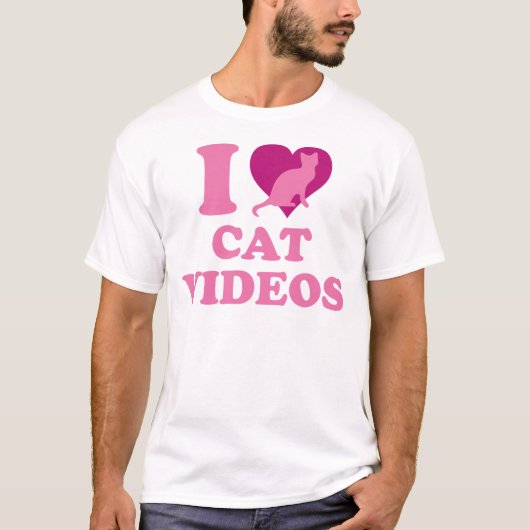 T-shirt I Love Cat Videos (Devant)