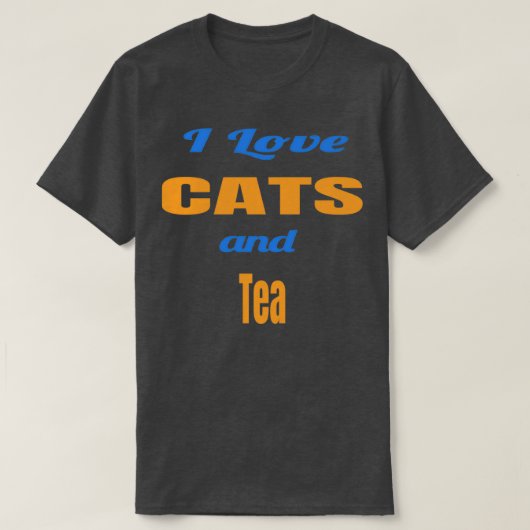 T-shirt I Love Cats and Tea (Design devant)