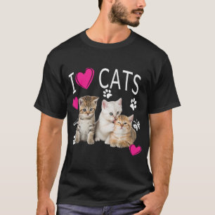T-shirt I Love Cats Chemise Amoureux des chats I love Kitt