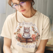 T-shirt I Love Cats, Livres et Café