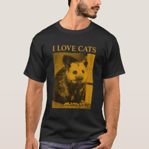 T-shirt I Love Cats Opossum