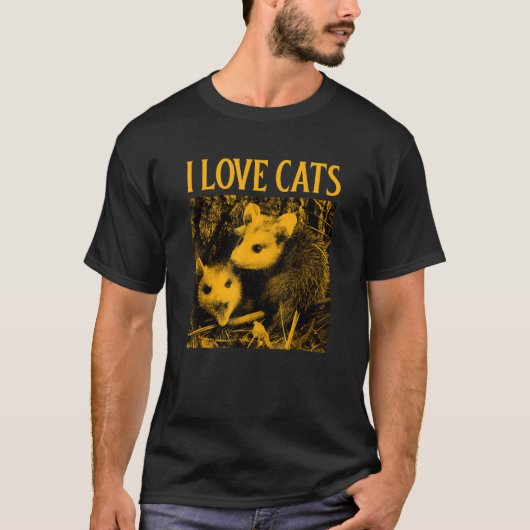 T-shirt I Love Cats Opossum 1 (Devant)