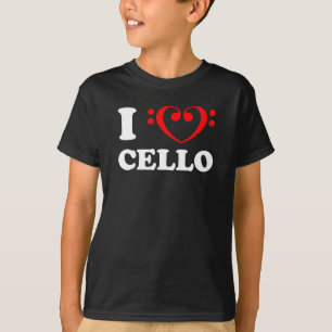 T-shirt I Love Cello Bass Clef
