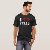 T-shirt I Love Cello Bass Clef (Devant entier)