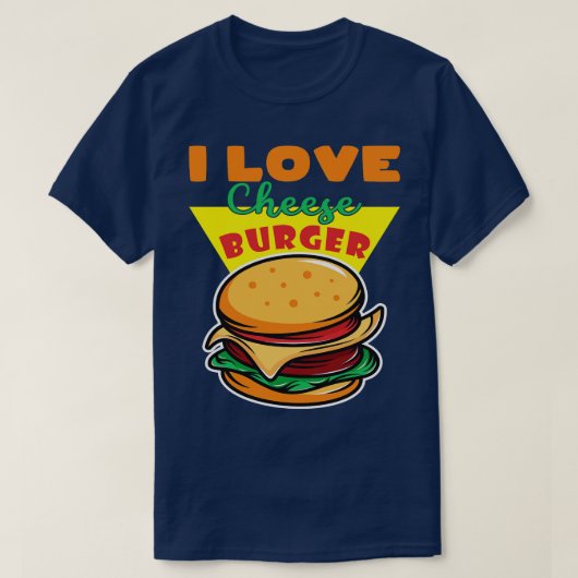 T-shirt I Love Cheese Burger (Design devant)