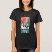 T-shirt I love chess since 1982 (Devant)