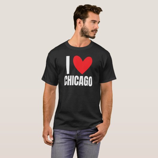T-shirt I Love Chicago Illinois Architecture Skyline Deep  (Devant entier)