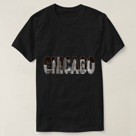 T-shirt I Love Chicago Skyline (Design devant)