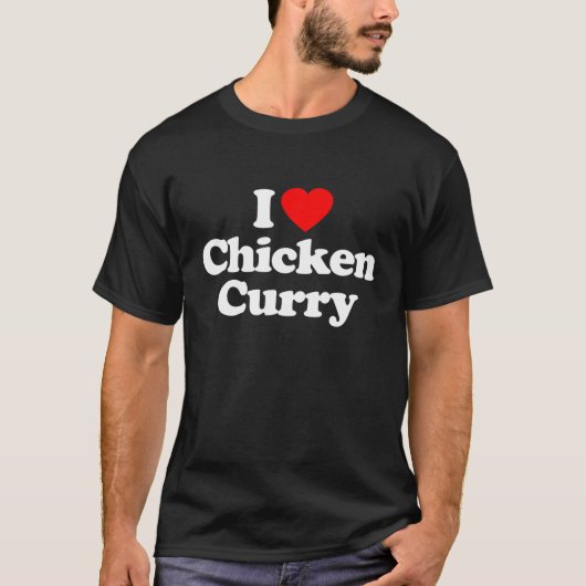 T-shirt I Love Chicken Curry Heart Funny (Devant)