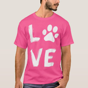 T-shirt I Love Chien Paw Chien Imprimer Chien Amoureux des