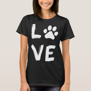 T-shirt I Love Chien Paw Chien Imprimer Chien Amoureux des
