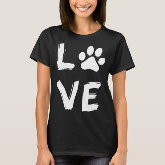 T-shirt I Love Chien Paw Chien Imprimer Chien Amoureux des