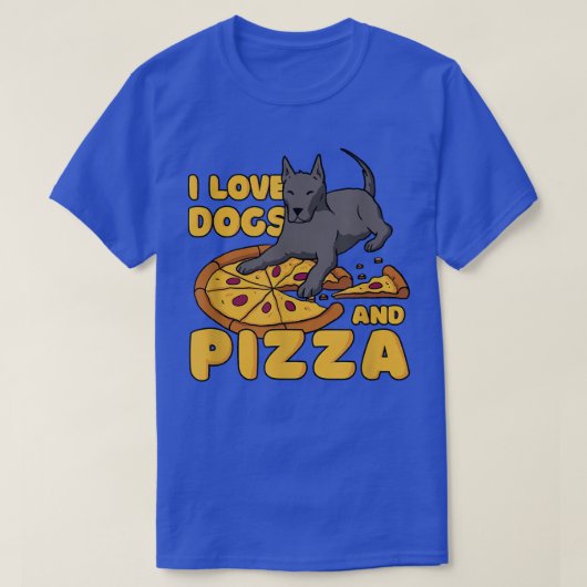 T-shirt I Love Chiens Et Pizza Chien Propriétaire Puppy Pe (Design devant)