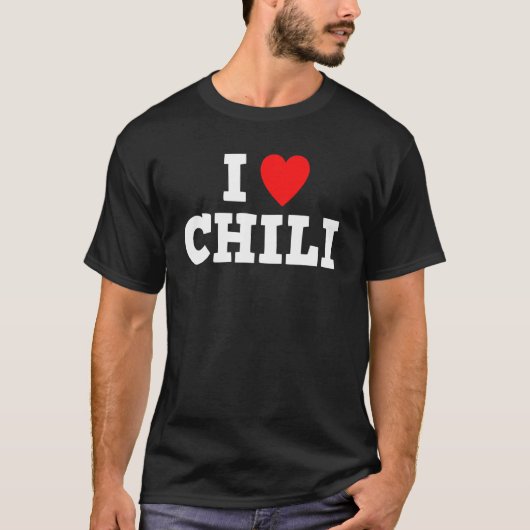 T-shirt I Love Chili Fun Hot Spice Sauce épicé (Devant)