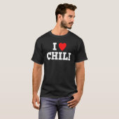 T-shirt I Love Chili Fun Hot Spice Sauce épicé (Devant entier)