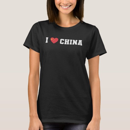 T-shirt I Love China Flag (Devant)