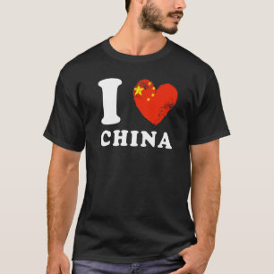 T-shirt I Love China Heart Flag Chine