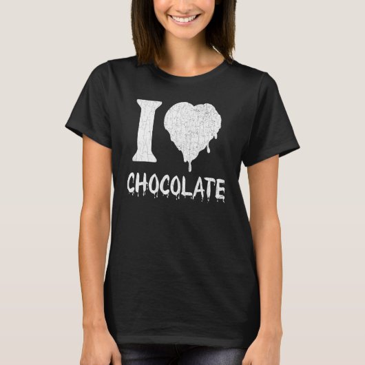 T-shirt I Love Chocolate Aliments de mangeur Graphique (Devant)