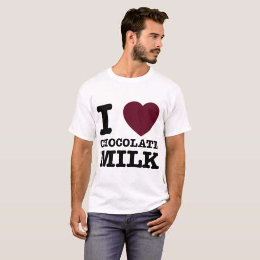 T-shirt I Love Chocolate Milk Design (Devant entier)
