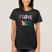 T-shirt I Love Chocolates And Cats Graphic Patchwork Cat (Devant)