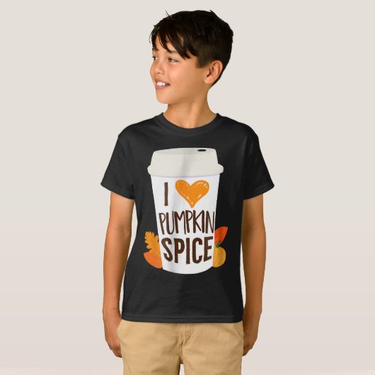 T-shirt I Love Citrouille Spice Coffee Automne automne sai (Devant entier)