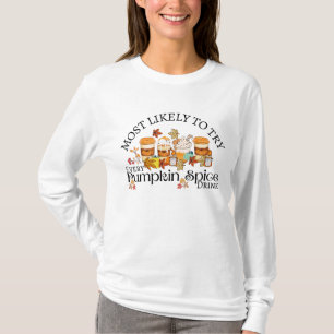 T-shirt I Love Citrouille Spice Drinks Femme's Long Sleeve