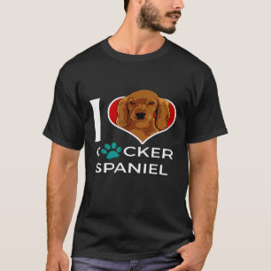 T-shirt I Love Cocker Spaniel Dog Quota Spaniel