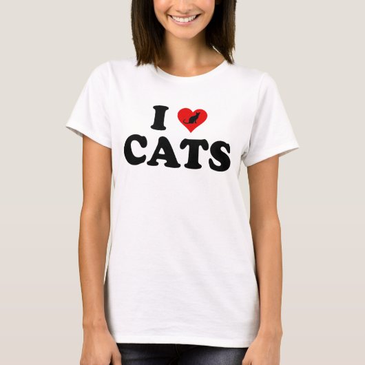 T-shirt I Love (Coeur) Chats (Devant)