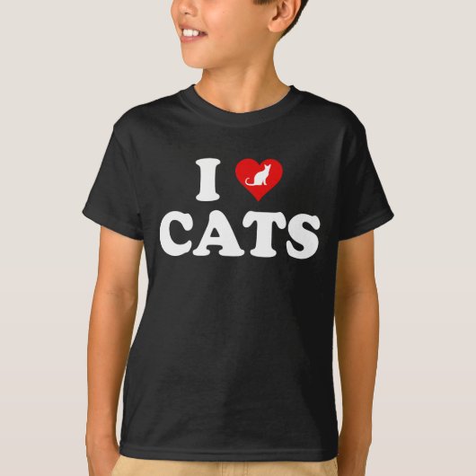 T-shirt I Love (Coeur) Chats (Devant)