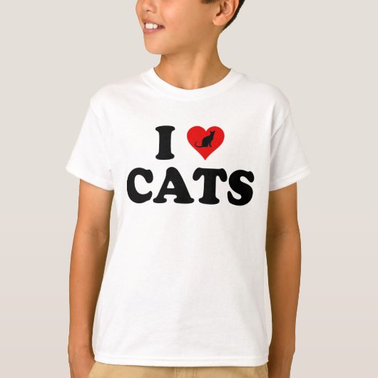 T-shirt I Love (Coeur) Chats (Devant)