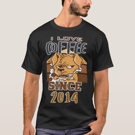 T-shirt I love coffee since 2014 (Devant)