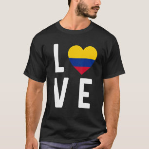 T-shirt I Love Colombia Drapeau Carte Colombian Pride Souv