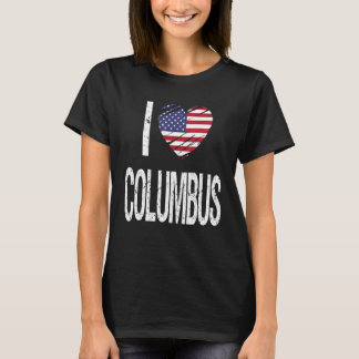 T-shirt I Love Columbus With American Flag