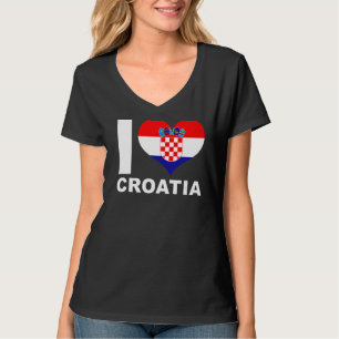 T-shirt I Love Croatia Heart Flag Croatie