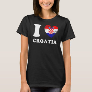 T-shirt I Love Croatia Heart Flag Croatie