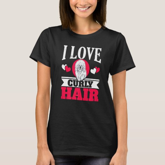 T-shirt I Love Curly Hair Bichon Frise Chien Chien Chien C (Devant)