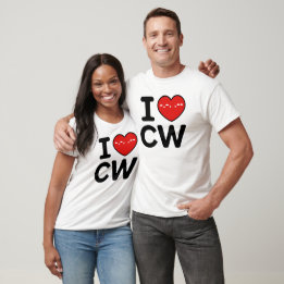 T-shirt I Love CW Continuous Wave Morse Code