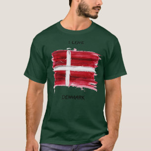 T-shirt I Love Danemark My Home Mon pays