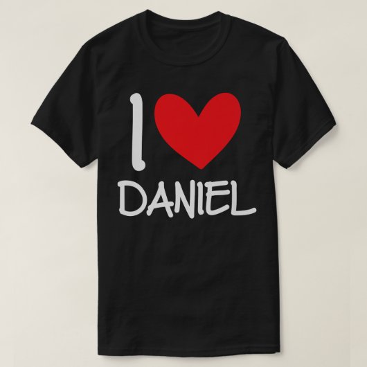 T-shirt I Love Daniel Name Personalized Men Guy BFF Friend (Design devant)