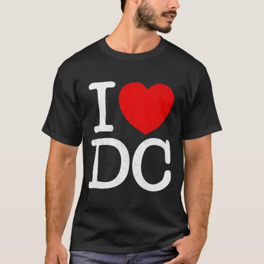 T-shirt I Love Dc Washington Distressed I He Dc (Devant)