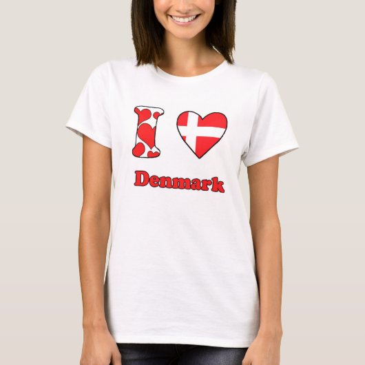 T-shirt I love Denmark (Devant)