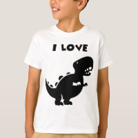 I Love Dinosaures Silhouette Art