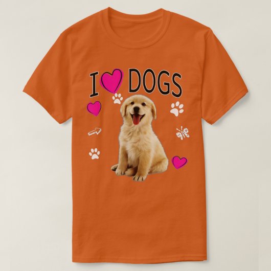T-shirt I Love Dogs - Golden Labrador retriever t (Design devant)
