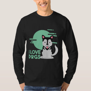 T-shirt I Love Dogs Husky