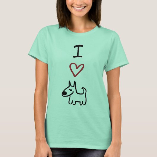 T-shirt "I Love Dogs" Ringer Tee (Devant)