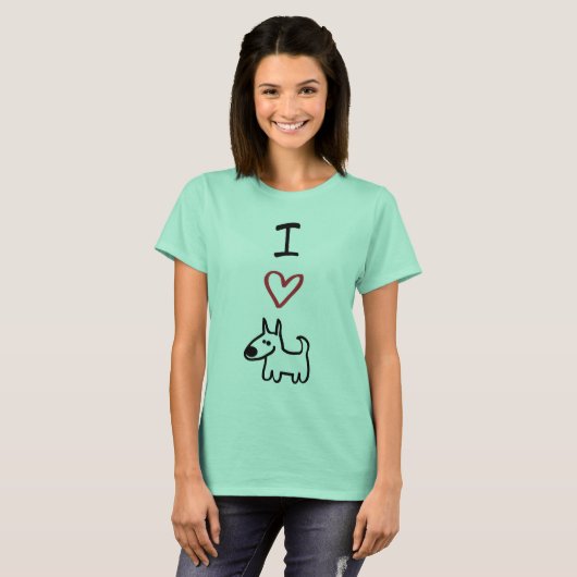 T-shirt "I Love Dogs" Ringer Tee (Devant entier)